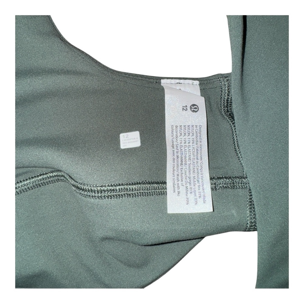 Lululemon Align V-Neck Bra *Light Support, A/B Cup, Dark Forest, Size 12 NWT - Picture 6 of 6